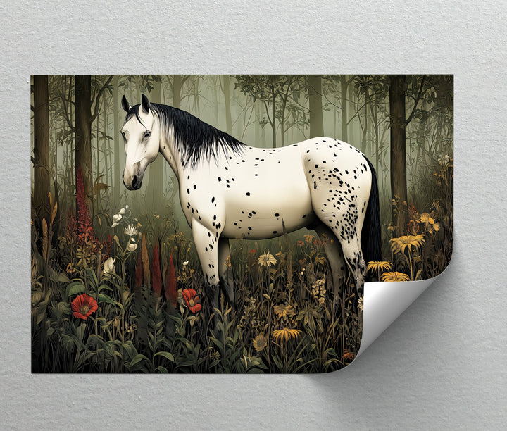 Spotted Serenity – Appaloosa Horse in Wildflower Forest Canvas Print