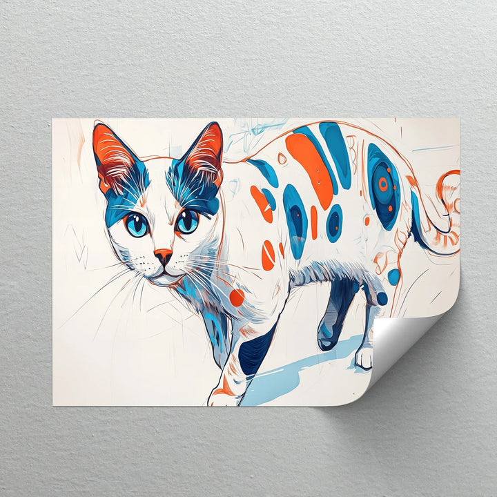 Cosmic Cat – Abstract Pop Art Style Feline Cat Canvas Print - MyPhotoStation