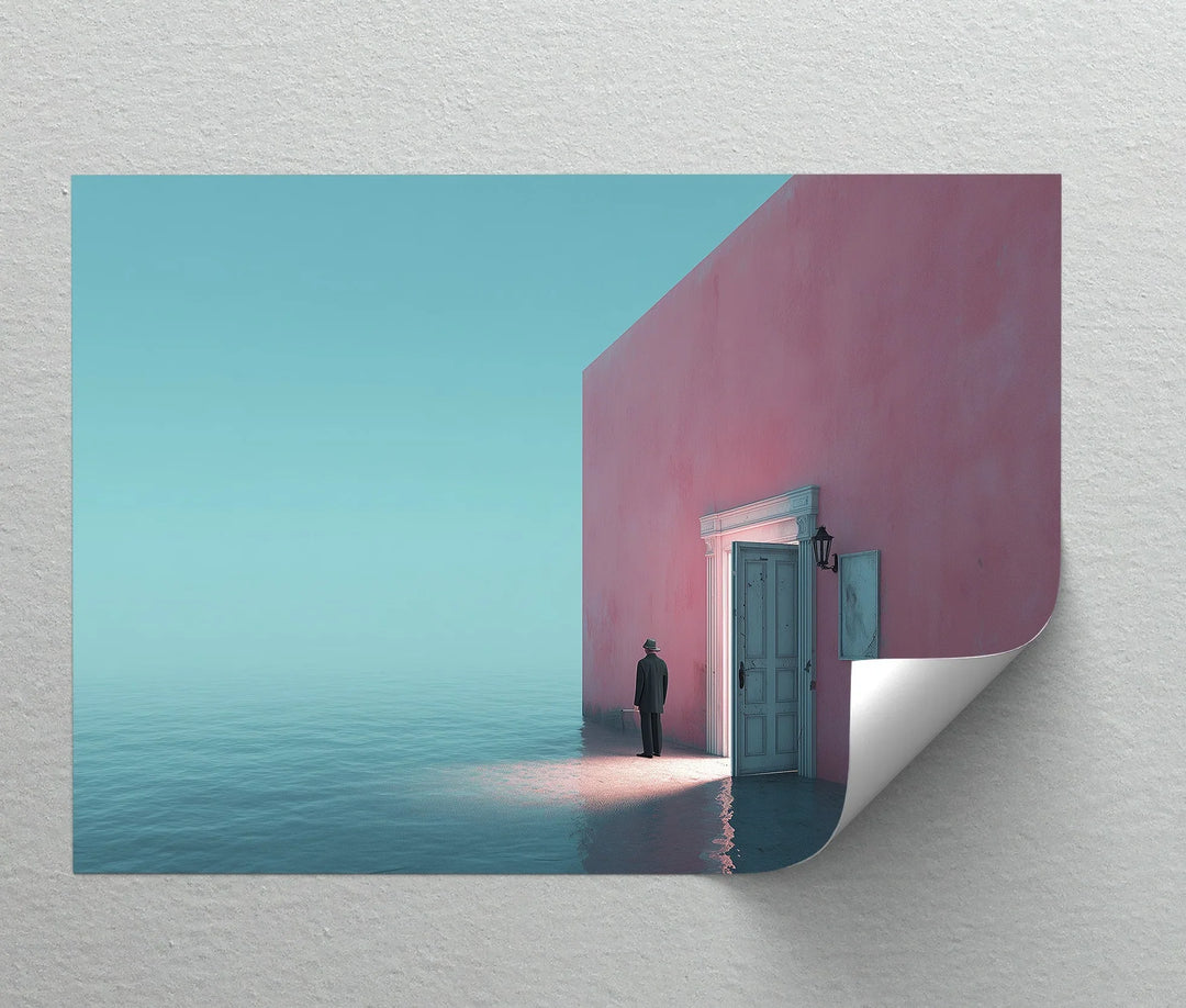 Surreal Doorway by the Sea – Minimalist Concept Canvas Print - MyPhotoStation