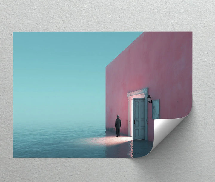 Surreal Doorway by the Sea – Minimalist Concept Canvas Print - MyPhotoStation