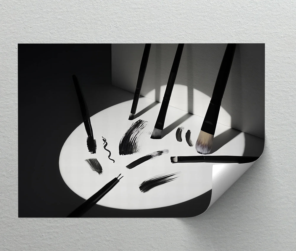 Shadow Strokes – minimalist brushstroke canvas in monochrome.

