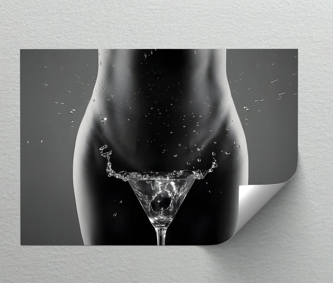 Liquid Temptation – Abstract Female Form with Splash Art Canvas Print - MyPhotoStation