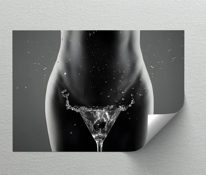 Liquid Temptation – Abstract Female Form with Splash Art Canvas Print - MyPhotoStation