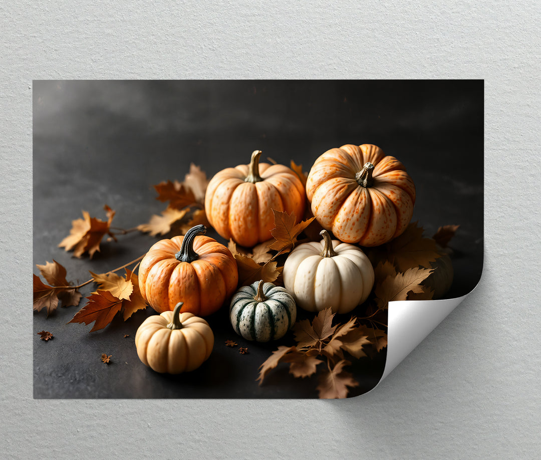 Rustic Charm – Autumn Pumpkins Canvas Wall Art | Framed Artwork