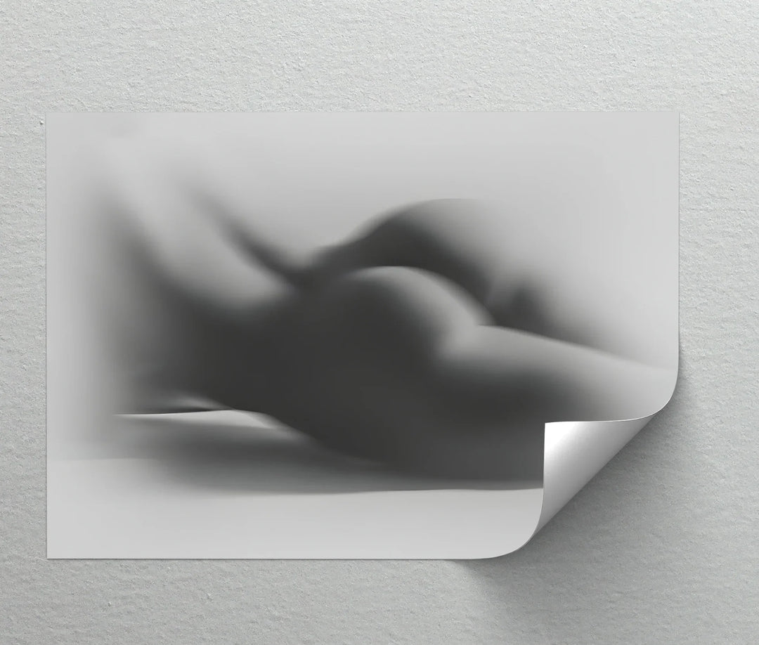 Veiled Form – Abstract Nude Silhouette in Monochrome Canvas Print - MyPhotoStation