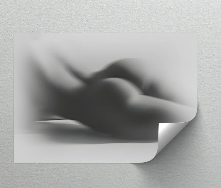 Veiled Form – Abstract Nude Silhouette in Monochrome Canvas Print - MyPhotoStation