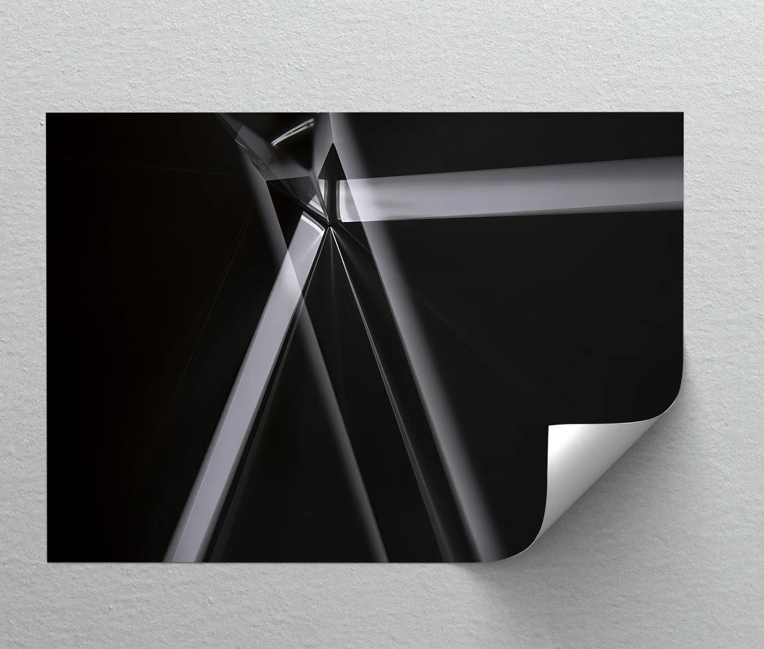 Dark Prism – modern abstract light lines canvas wall decor.

