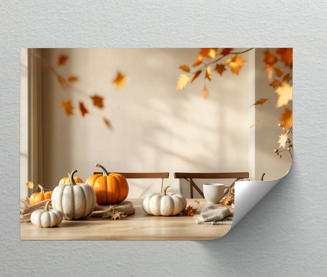 Autumn Serenity – Pumpkin Tabletop Canvas Wall Art | Canvas Artwork