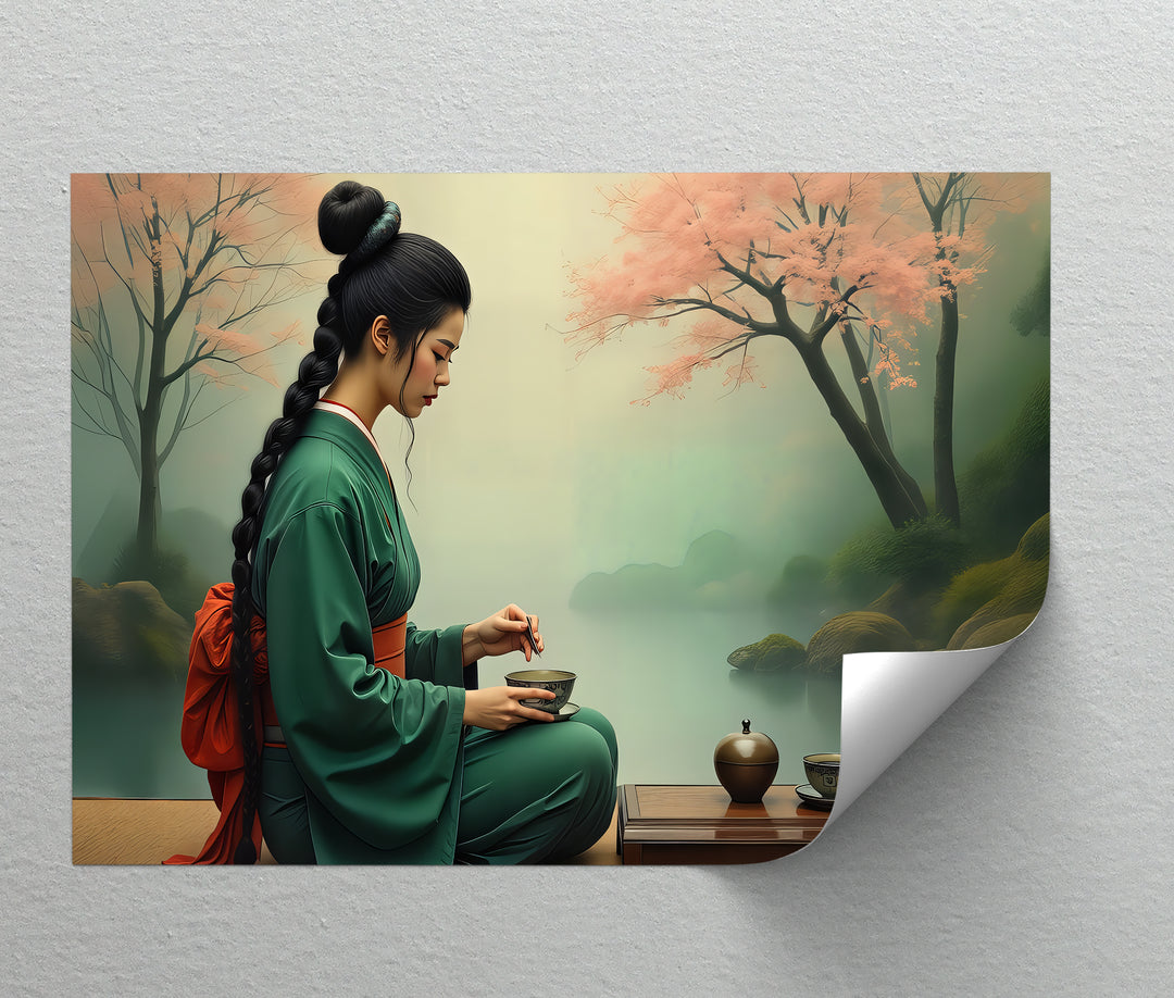 Tranquil Ceremony – Japanese Tea Ritual Canvas Wall Art | Canvas Print