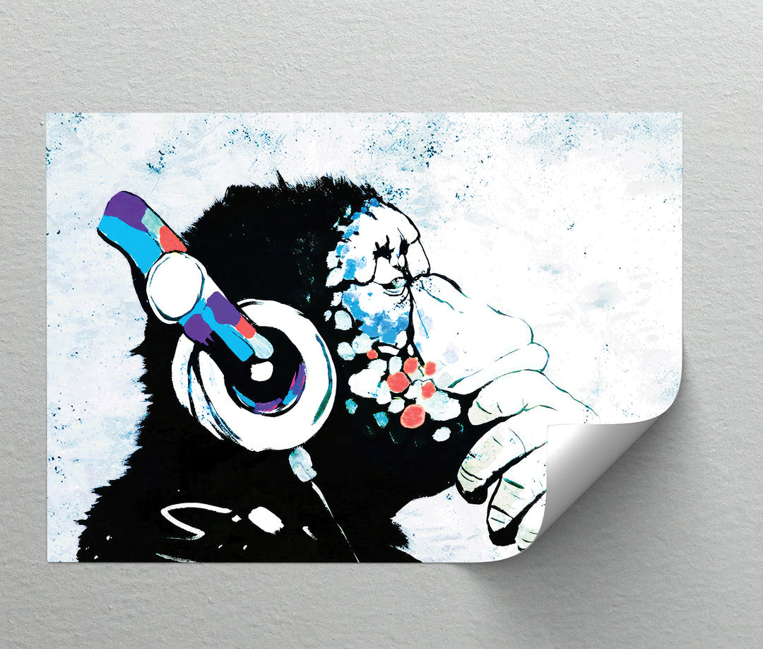 Listening Ape – Banksy Street Art Canvas Print