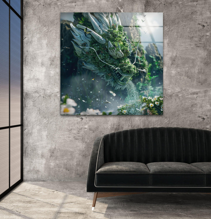 Loong of Vegetat Glass Wall Art picture on glass wall art, photos printed on glass