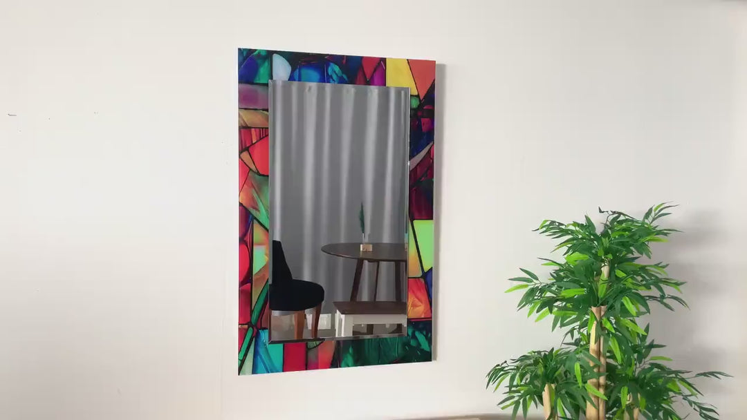 Gebeizter Neon-Ölkunst-Wandspiegel