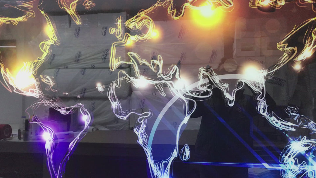 Neon World Map Glass Wall Art