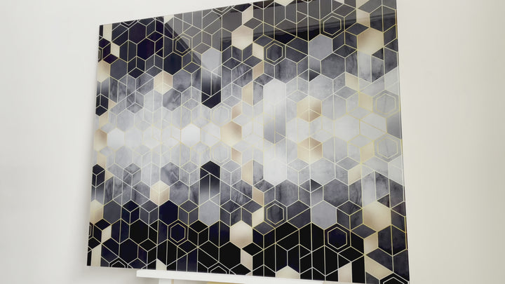 Mosaik-Sechseck-Glaswandkunst