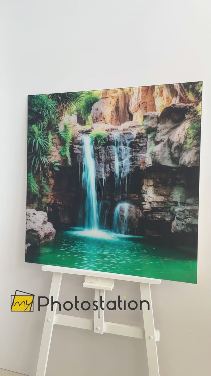 Wasserfall Pool Glas Wandkunst
