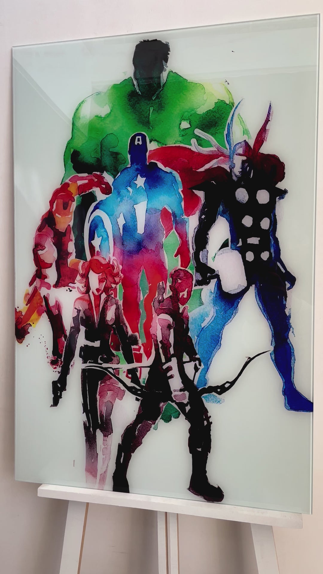 Avengers Ölgemälde Glas Wandkunst