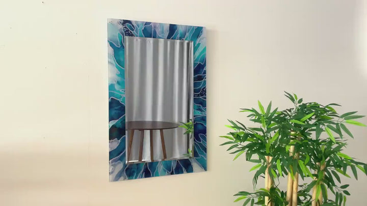 Marmor Abstrakt Blau Wandspiegel