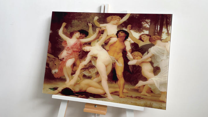 Mythologische Glaswandkunst „Die Jugend des Bacchus“
