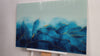 Golden Blue Leaves Tempered Glass Wall Art