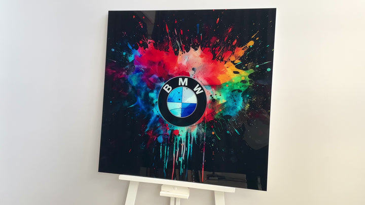 BMW Logo Glaswandkunst