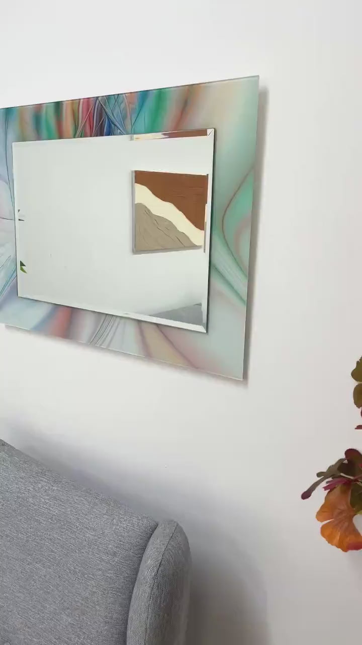 Glänzender abstrakter 3D-Wandspiegel