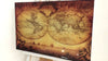 Vintage World Map Tempered Glass Wall Art