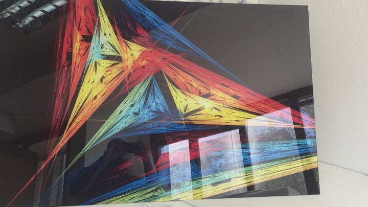 Abstrakte Dreiecke Glaswandkunst