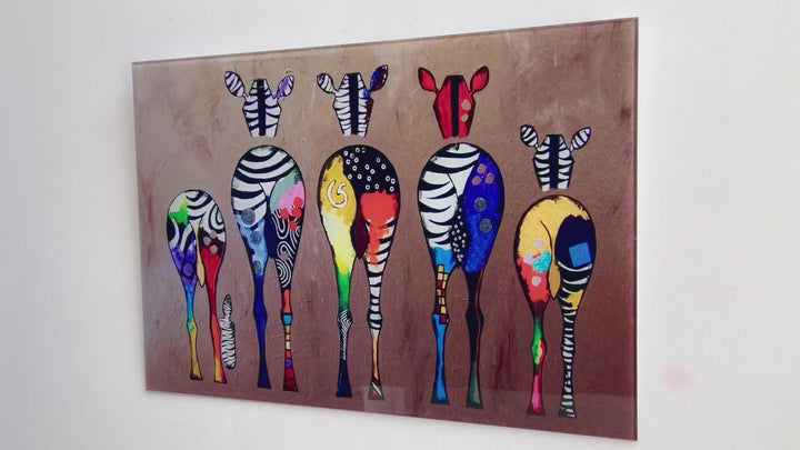 Zebra-Wandkunst aus Glas