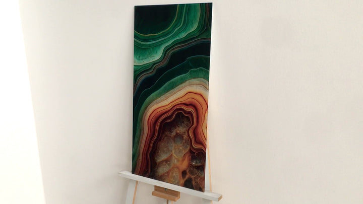 Grüne Geode Bergglas Wandkunst