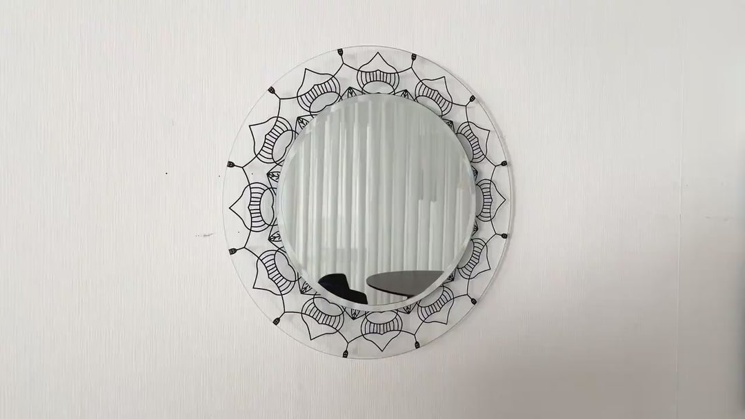 Transparent White Round Wall Mirror
