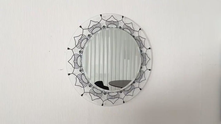 Transparent White Round Wall Mirror