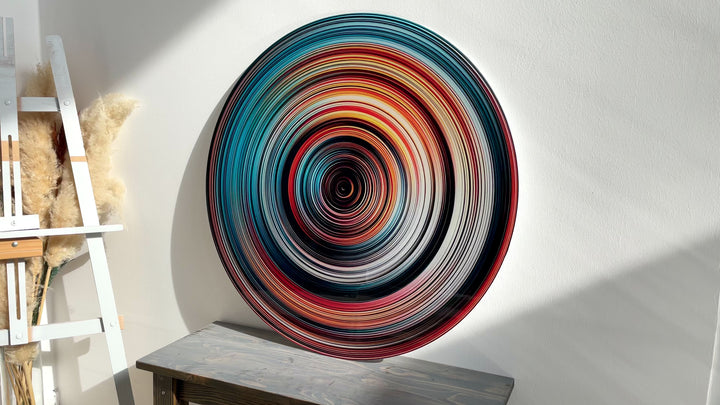 Moderne Lochlinien-Wandkunst aus Glas
