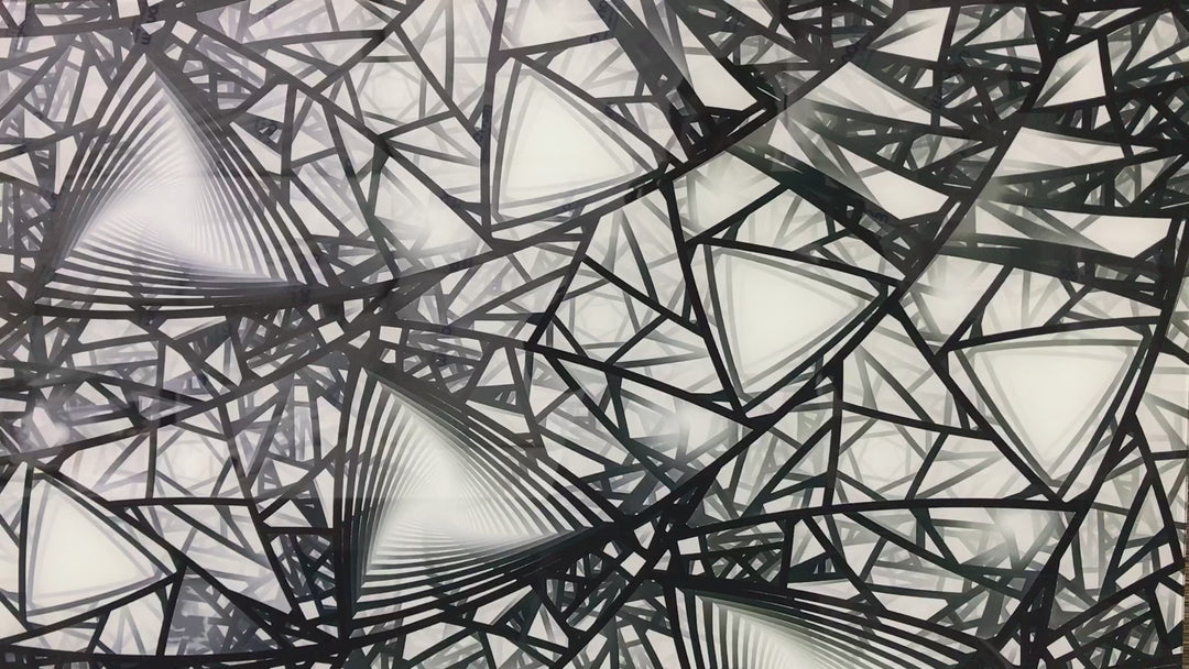 Graue abstrakte Glaswandkunst