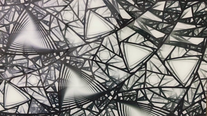 Graue abstrakte Glaswandkunst