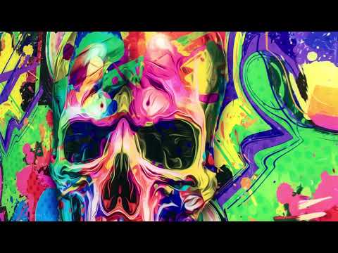 Bunte Totenkopf-Wandkunst aus Glas
