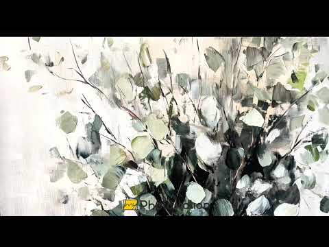 Eucalyptus Essence – Minimalist Greenery in Ceramic Vase Oil Painting