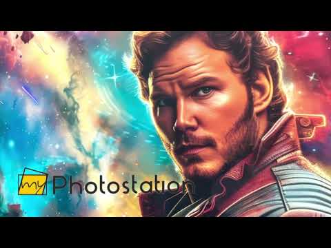 Marvel Star Lord Wandbild aus Glas