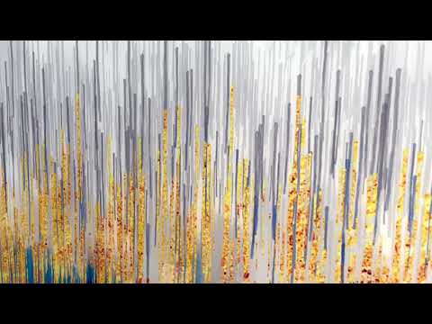 Shiny Gold and Blue Abstract Glass Wall Art