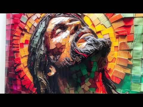 Jesus Mosaik Portrait Glaswandkunst