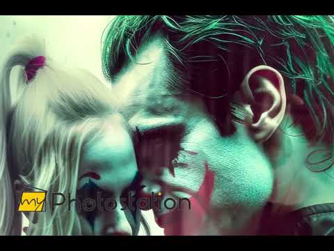 Joker &amp; Harley Quinn Glaswandkunst