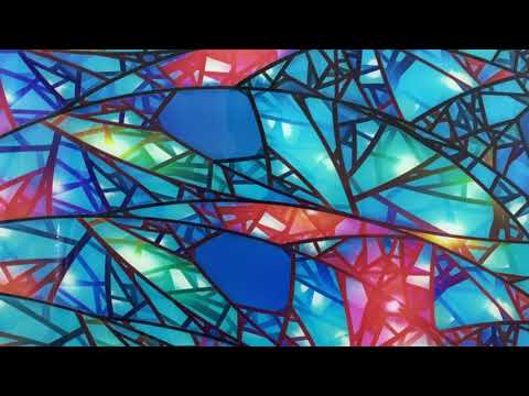 Blue Stained Abstract Glass Wall Art