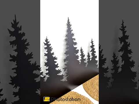 Kiefernwald-Silhouette – Rustikale Natur Metall Wandbilder