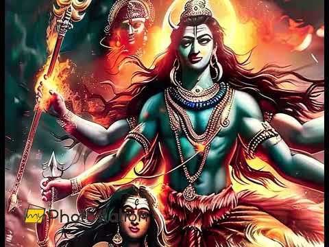 Hindu Gods Shiva and Kali Glass Wall Art