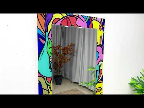 Gebeizter Pop-Art-Wandspiegel