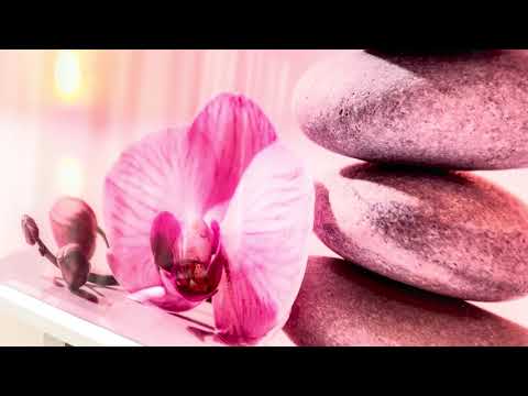 Zen Spa Steine ​​und rosa Blume Glas Wandkunst