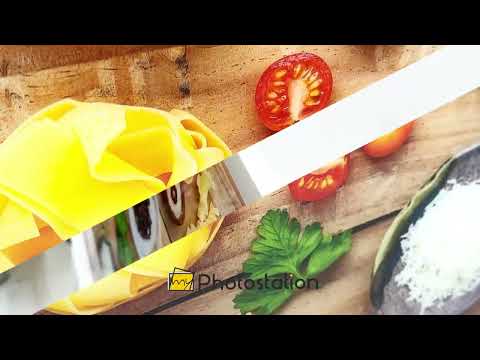 Rustikale italienische Küche – Pasta und Kräuter Glasbilder