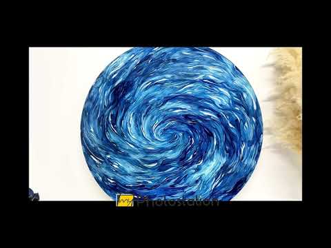 Oceanic Spiral Surge – Round Glass Wall Art