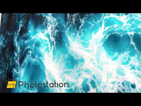 Abstract Blue Water Splash Glass Wall Art