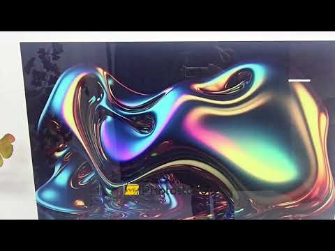 Spectrum Melt Aura–Chrome liquide irisé Art Mural En Verre
