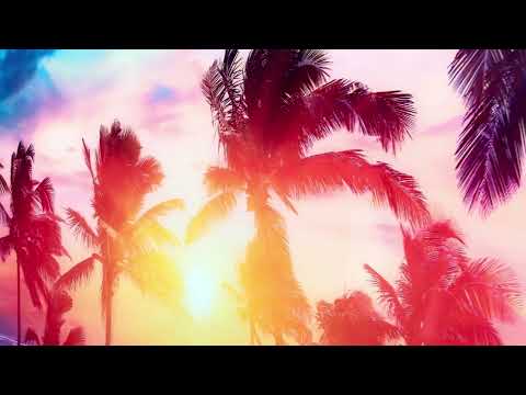 Tropical Palm Trees & Sunset Glass Wall Art, picture on glass wall art, photos printed on glass
